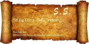 Stiglicz Sándor névjegykártya
